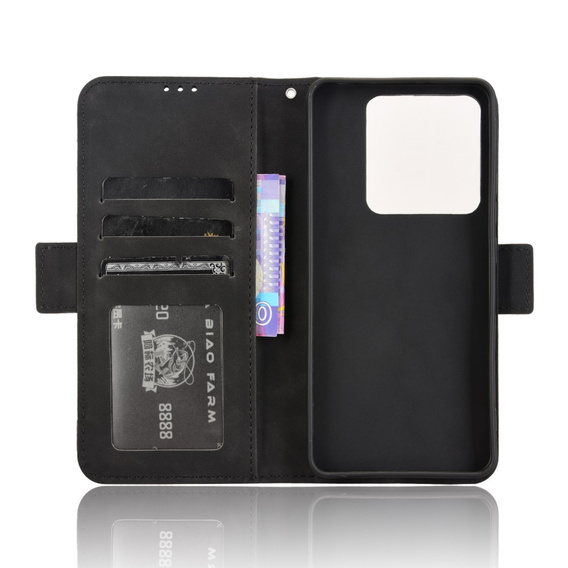 Футляр з клапаном для Xiaomi Poco M7 Pro 5G, Card Slot, чорний