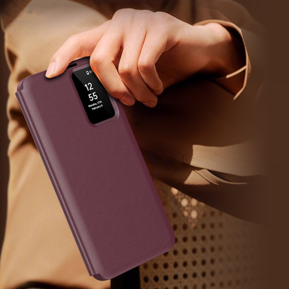 Флип-кейс для Samsung Galaxy S25 Ultra, Smart View Wallet, бордовый
