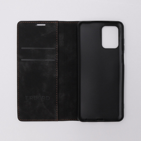 Чохол для Motorola Moto G73, ERBORD Vintage, гаманець з клапаном, чорний