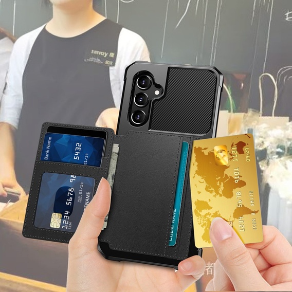 Чехол для Samsung Galaxy A54 5G, Card Holder Kickstand, чёрный
