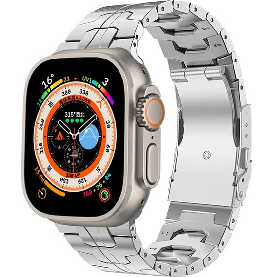   Браслет Stainless Segments до Apple Watch 7/6/5/4/SE/3/2/1 45/44/42mm, Silver