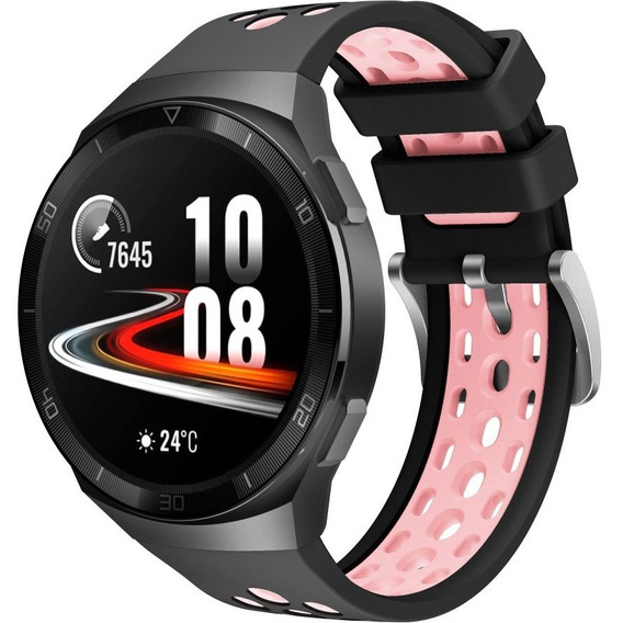 Силіконовий ремінець для Huawei Watch GT 2e, Black / Pink