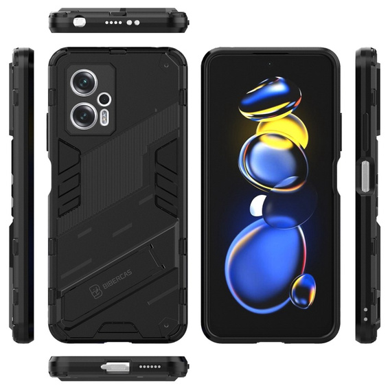 Чохол для Xiaomi Poco X4 GT 5G, Military kickstand, чорний