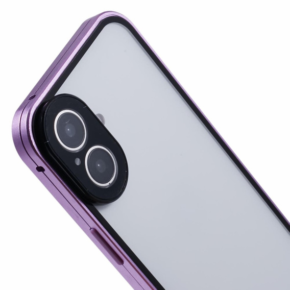 Чохол для iPhone 16, Magnetic Dual Glass, фіолетовий