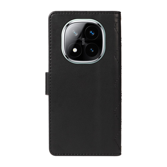 Чохол-сумка для Xiaomi Redmi Note 14 Pro 5G / Xiaomi Redmi Note 14 Pro+ 5G / Xiaomi Poco X7 5G, Rhombus Crossbody Leather, чорний
