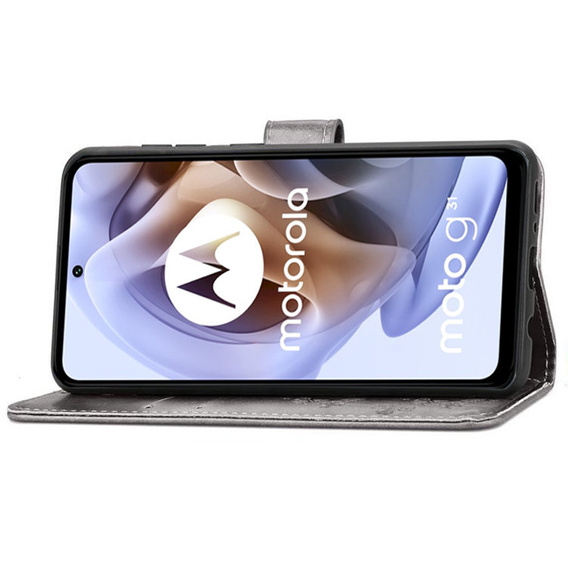 Чехол Wallet до Motorola Moto G31 / G41, Clover, Grey