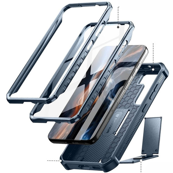 Броньований чохол для Samsung Galaxy S23 Plus, Dexnor Full Body (Two Frames), темно-синій