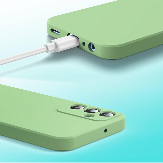 Чехол для Samsung Galaxy A15, Silicone Lite, зелёный + 9H стекло