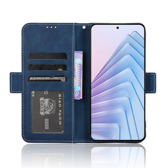 Откидной чехол для Xiaomi Redmi Note 14 4G, Card Slot, темно-синий