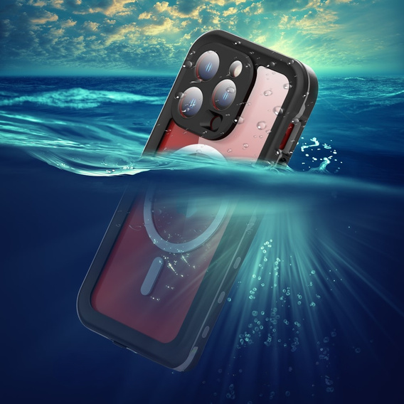 Водонепроникний чохол IP68 для iPhone 15 Pro, SHELLBOX MagSafe, чорний