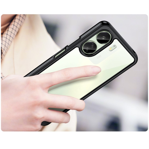 Чехол до Xiaomi Redmi 13C / Poco C65, Fusion Hybrid, прозрачный / черный