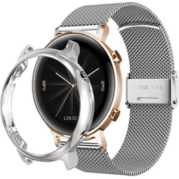 Металический браслет с чехлом для часов Huawei Watch GT 3 42mm, Silver