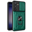 Бронированный чехол для Samsung Galaxy A54 5G, Camera Slide Card Slot, зелёный