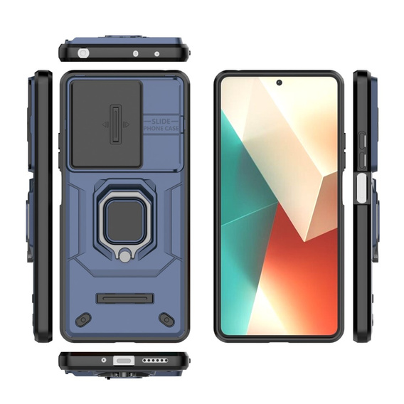 Чехол для Xiaomi Redmi Note 13 5G, KickStand Camera Lens, синий