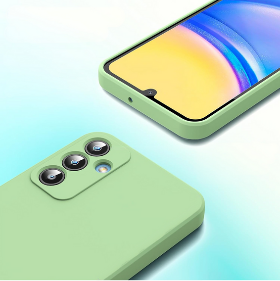 Чехол для Samsung Galaxy A15, Silicone Lite, зелёный + 9H стекло