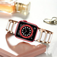 Браслет Stainless до Apple Watch 1/2/3/4/5/6/7/SE 42/44MM - Rose Gold/White