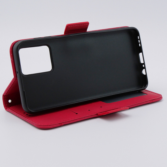 Откидной чехол для Motorola Moto G54 5G, Card Slot, красный