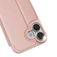 Чехол Dux Ducis для iPhone 17, Skin Pro, с клапаном, со слотом для карт, розовый