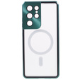 Магнітний чохол Dual Glass MagSafe для Samsung Galaxy S21 Ultra, зелений