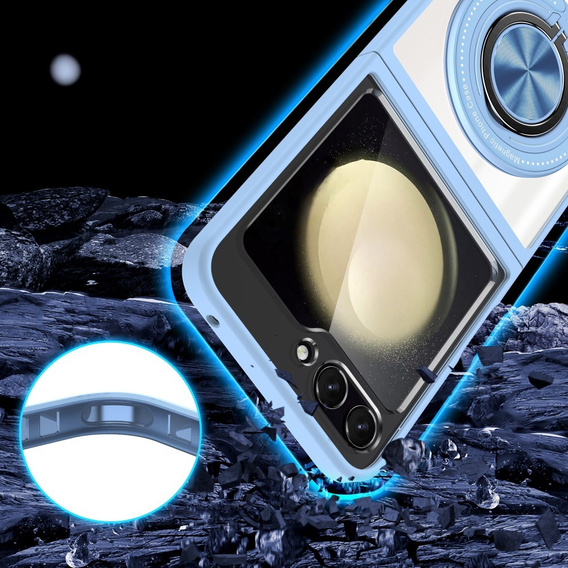Чохол для Samsung Galaxy Z Flip7 FE / Z Flip6, Corners Dropproof, для MagSafe, прозорий / синій