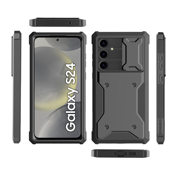 Чехол для Samsung Galaxy S24, ERBORD Rugged Case, чёрный