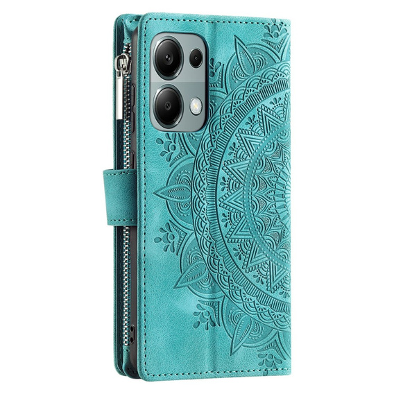 Откидной чехол для Xiaomi Redmi Note 13 Pro 4G / Xiaomi Redmi Note 14S / Xiaomi Poco M6 Pro 4G, Mandala, зелёный