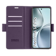 Чохол для Realme 14 Pro 5G, ERBORD Glossy Litchi, гаманець з клапаном, фіолетовий