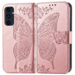 Откидной чехол для Samsung Galaxy A16, Butterfly, розовый rose gold