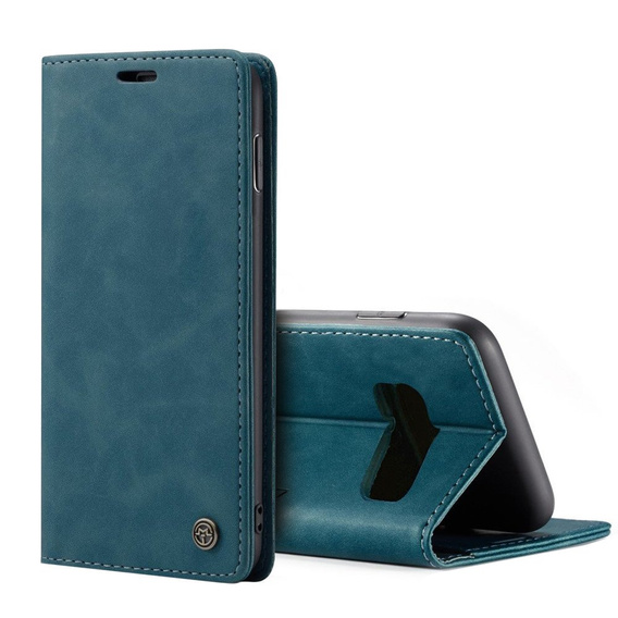 Чехол CASEME для Samsung Galaxy S10 Plus, Leather Wallet Case, синий