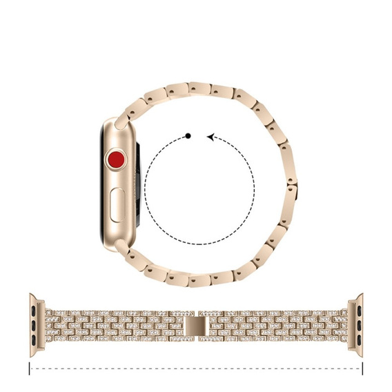 Металический браслет с чехлом для часов Apple Watch 4/5/6/SE 44mm, Gold