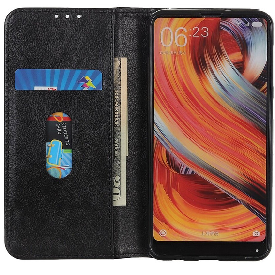 Чoхол до Samsung Galaxy S24+ Plus, Wallet Litchi Leather, чорний