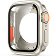 2в1 чохол та захисне скло для годинника Apple Watch 7/8 41MM, Starlight/Orange