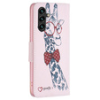 Чохол-книжка для Samsung Galaxy A05s, Wallet, giraffe, рожевий