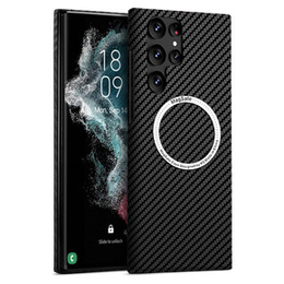 Чехол до Samsung Galaxy S22 Ultra, Magsafe Slim Carbon, чёрный