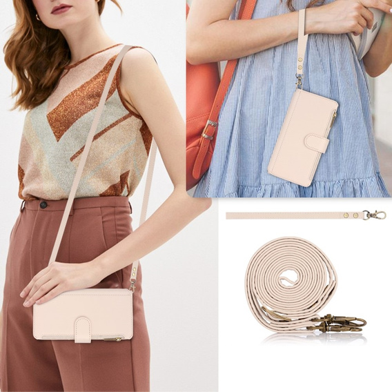 Чохол-книжка для Samsung Galaxy S24 Ultra, Wallet Zipper Pocket RFID, з плечовим ременем, чорний