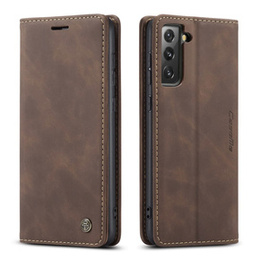 Чехол CASEME для Samsung Galaxy S21 FE, Leather Wallet Case, кофе