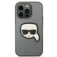 Чехол Karl Lagerfeld до iPhone 14 Pro Max, Saffiano Karl's Head Patch, серебряный