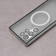 Магнітний чохол Dual Glass MagSafe для Samsung Galaxy S22 Ultra, сріблястий