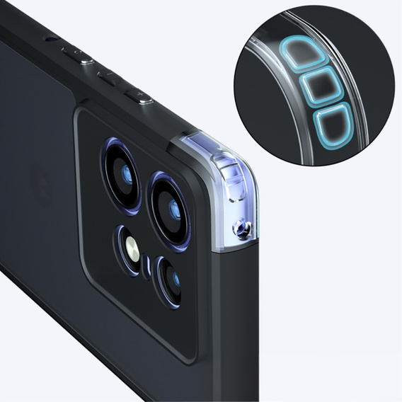 Чехол для Motorola Edge 50 Pro 5G, Fusion Hybrid, с защитой камеры, прозрачный / черный