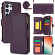 Откидной чехол для Samsung Galaxy S24 Ultra, Wallet Zipper Pocket RFID, с плечевым ремнем, чёрный
