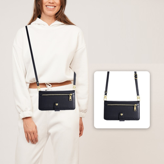 Откидной чехол для Xiaomi Redmi Note 13 5G, Wallet Zipper Pocket, чёрный