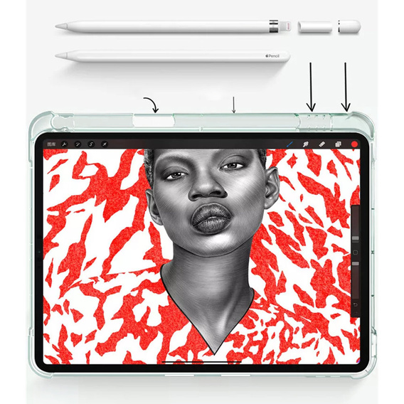 Чехол для iPad 10.9 2022 10 GEN, Smartcase Hybrid, с местом для стилуса, зелёный