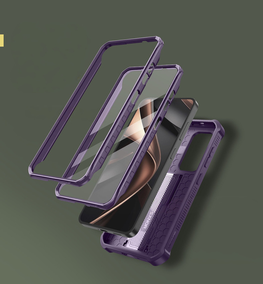 Броньований чохол для Samsung Galaxy S25, Dexnor Full Body (Two Frames), фіолетовий