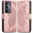 Откидной чехол для Realme 14X / Realme C75, Butterfly, розовый rose gold