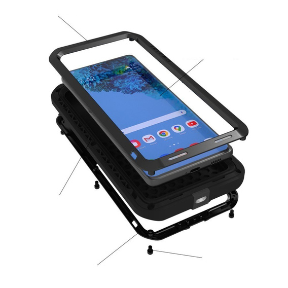 Чoхол Love Mei до Samsung Galaxy S21 Ultra, armored without glass, чорний