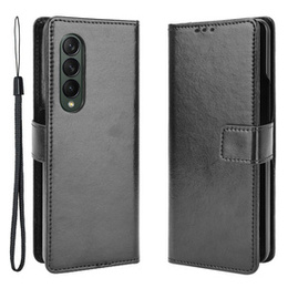 Футляр з клапаном для Samsung Galaxy Z Fold3 5G, Crazy Horse Wallet, чорний