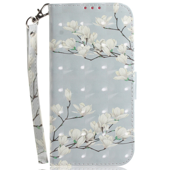 Чохол-книжка для Oppo Reno 11F 5G, Wallet, Magnolia Flowers сірий