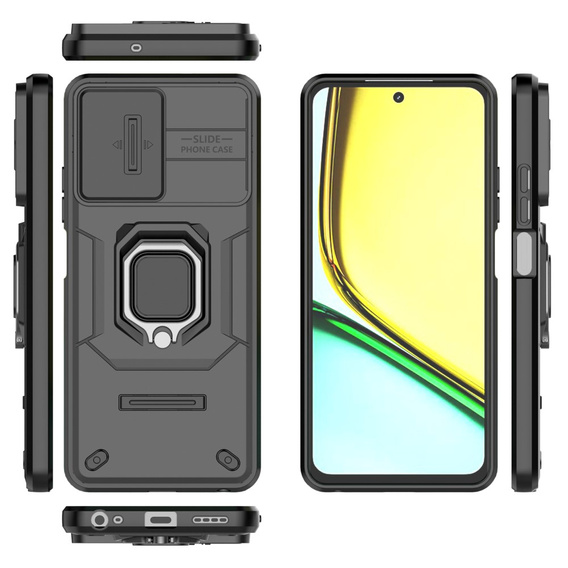 Чохол для Realme C67 4G, KickStand Camera Lens, чорний