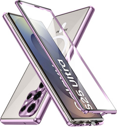 Магнітний чохол Dual Glass MagSafe для Samsung Galaxy S25 Ultra, фіолетовий