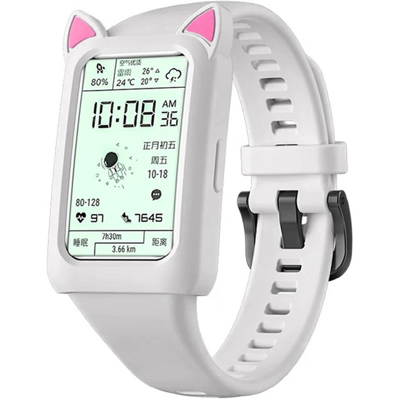Силіконовий чохол CAT EARS для Huawei Honor Band 6/7, White
